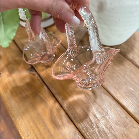 Pink Glass Basket Set - Picture 2 of 5